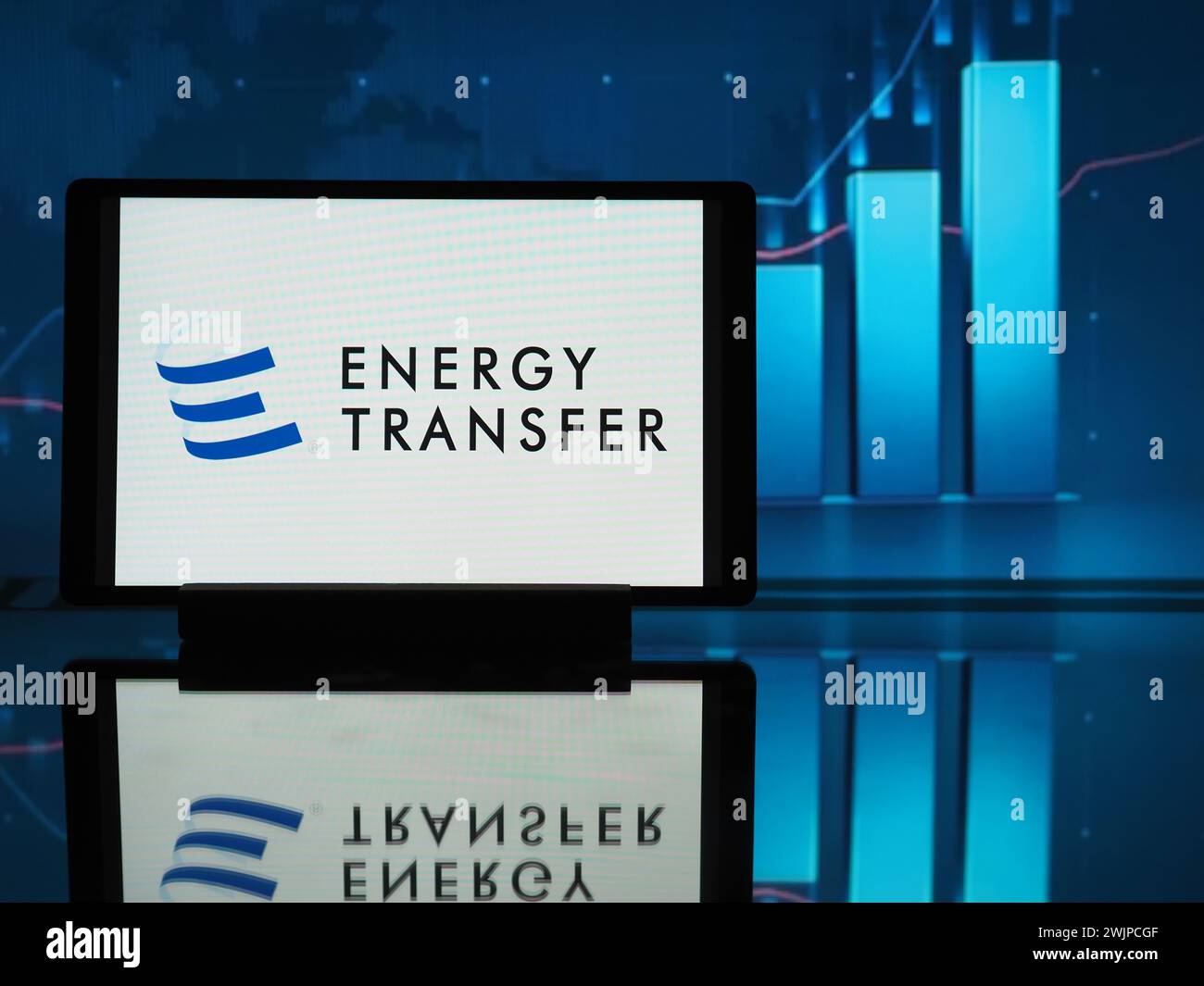 Allemagne - 16 février 2024 : dans cette illustration photo, le logo Energy Transfer LP est affiché sur une tablette Banque D'Images
