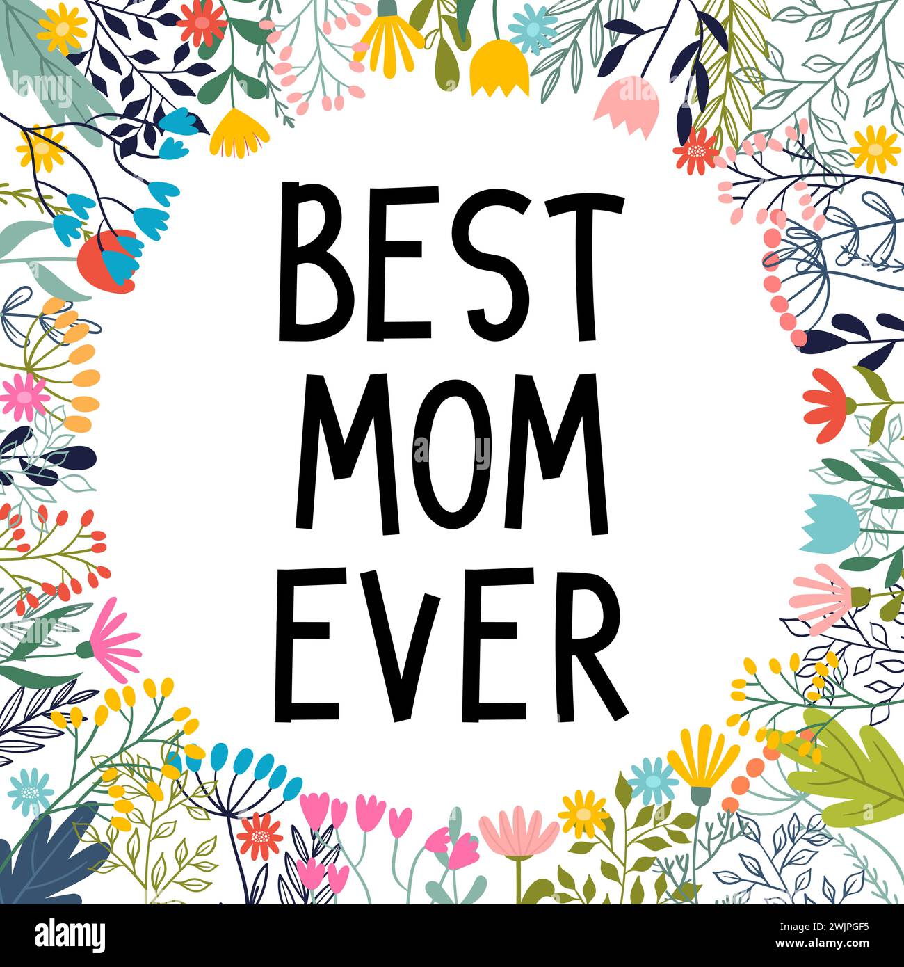 Meilleure maman jamais. Expression inspirante et motivante. Citation, slogan. Lettrage design pour affiche, bannière, carte postale. Illustration vectorielle Illustration de Vecteur
