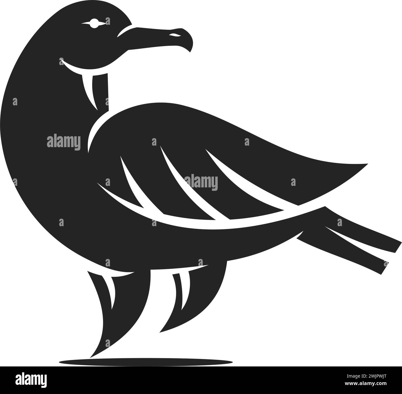 Modèle de logo Seagull isolé. Identité de marque. Icône graphique vectoriel abstrait Illustration de Vecteur