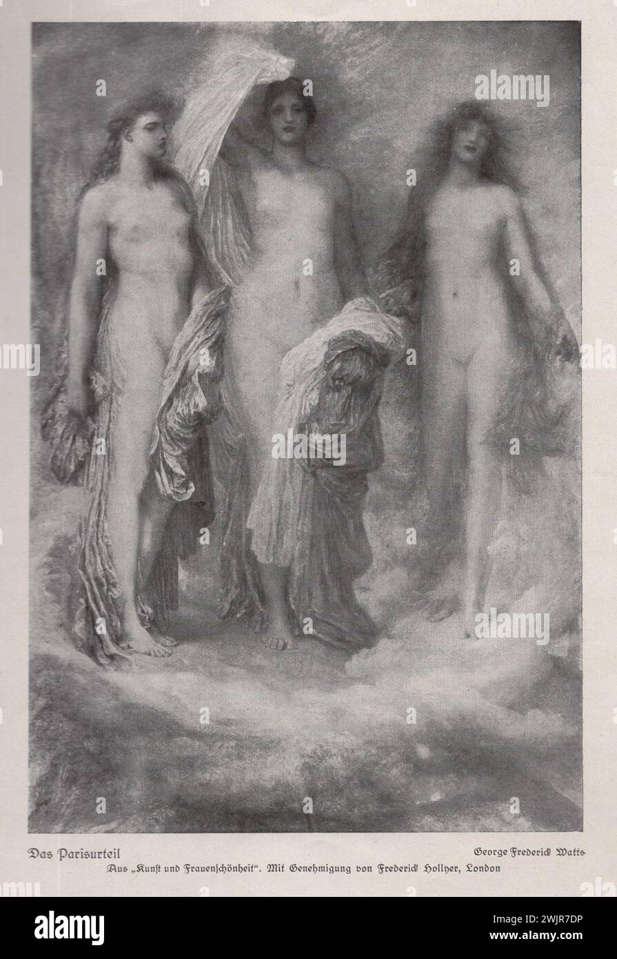 Die Schönheit, Verlag der Schönheit, Dresde années 1910 - années 1920, artiste allemand magazin / deutsches kunstmagazin / George Frederic Watts : Das Parisurteil / Olympus sur Ida, le jugement de Paris peinture par George Frederic Watts Banque D'Images