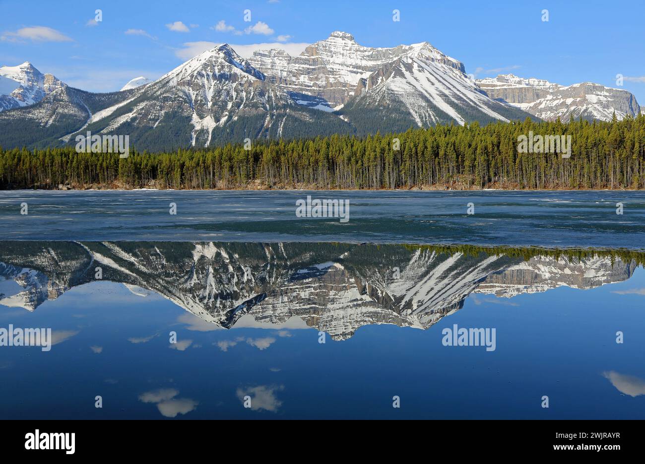 Mont Niblock - Herbert Lake, Canada Banque D'Images