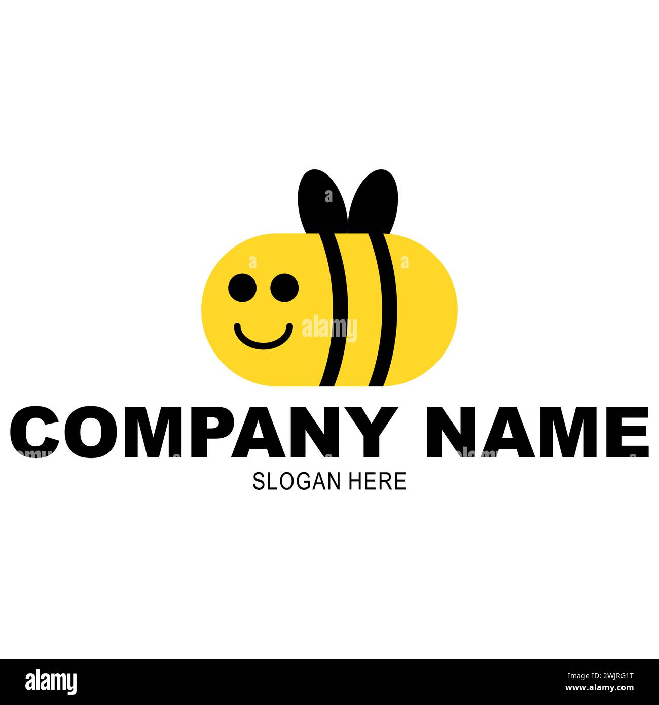 Abeille et abeille de miel. Modèle de logo Bee. Vecteur bourdon. Illustration de Vecteur