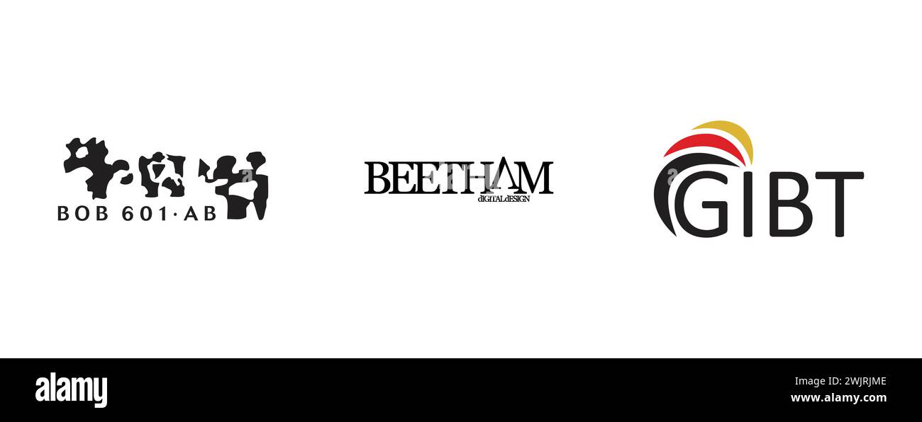 BOB 601 AB, GIBT, Beetham Digital Design. Collection de logos éditoriaux Arts et design. Illustration de Vecteur
