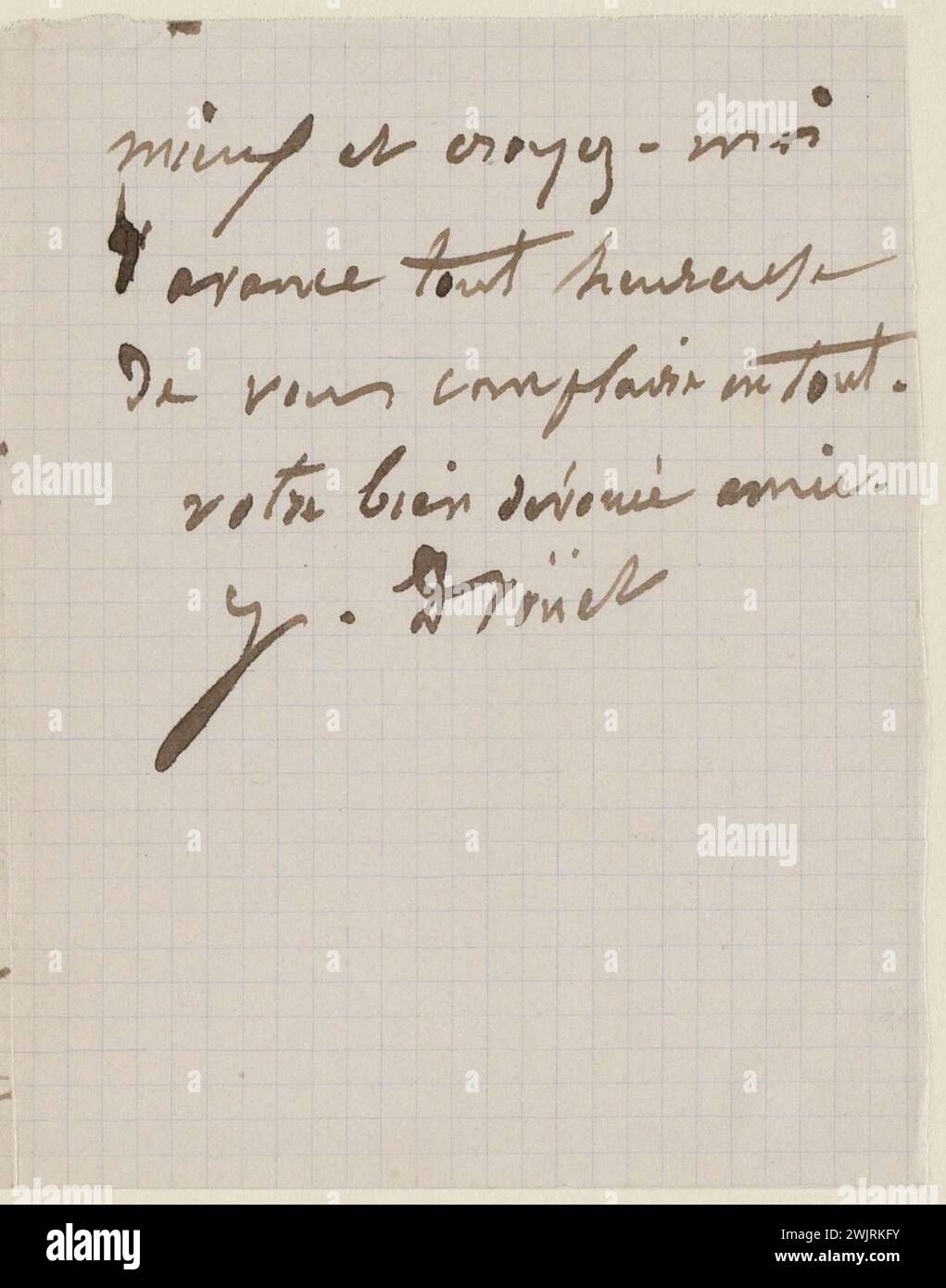 Juliette Drouet a Paul Meurice ; [sans date] ; maison Victor Hugo - Paris Autograph Letter Banque D'Images