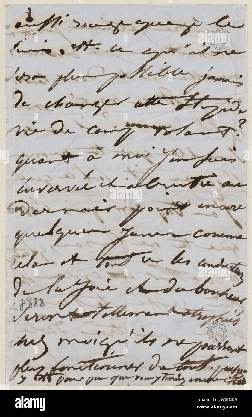 Juliette Drouet à Victor Hugo ; 11 juin mardi après-midi 3 h [1850] ; maison Victor Hugo - Paris Autograph Letter Banque D'Images