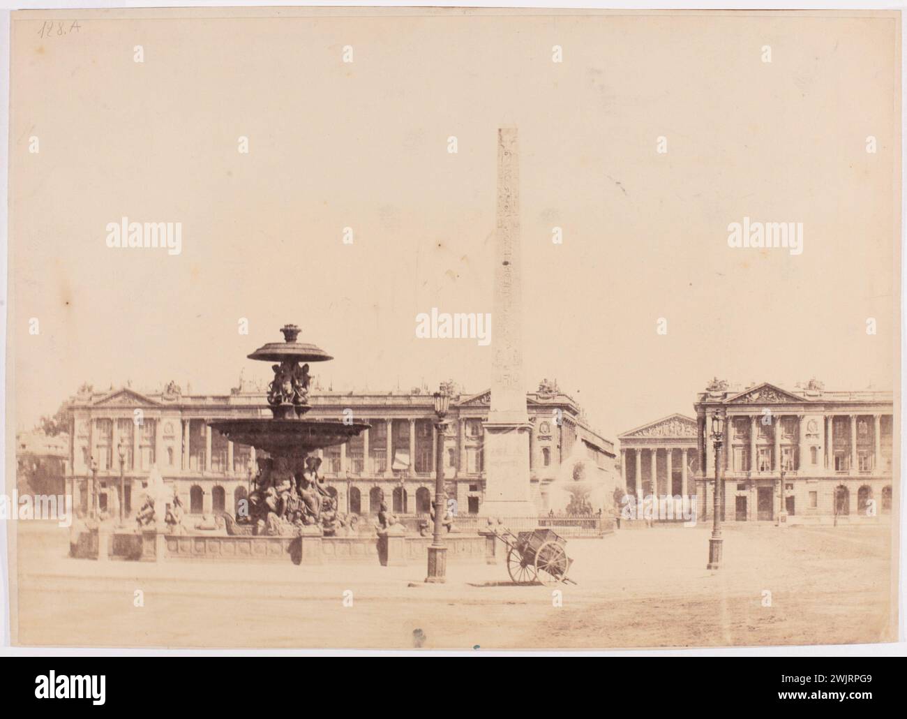 Anonyme, place de la Concorde, L'Obélisque de Louxor, 8ème arrondissement, Paris. (Titre factice) , à définir. Musée Carnavalet, histoire de Paris. Banque D'Images
