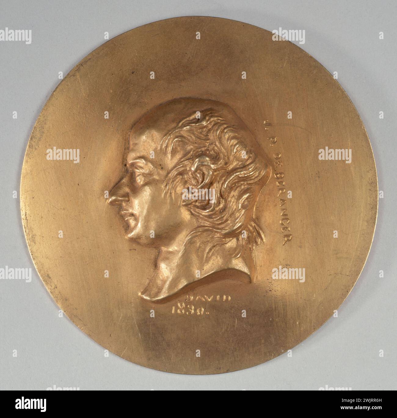 Pierre-Jean David d'Angers (1788-1856) Jean de Béranger (1780-1857), poète et compositeur français. Paris, musée Carnavalet. 33479-1 chansonnier, médaillon, pote, profil, Portrait Banque D'Images