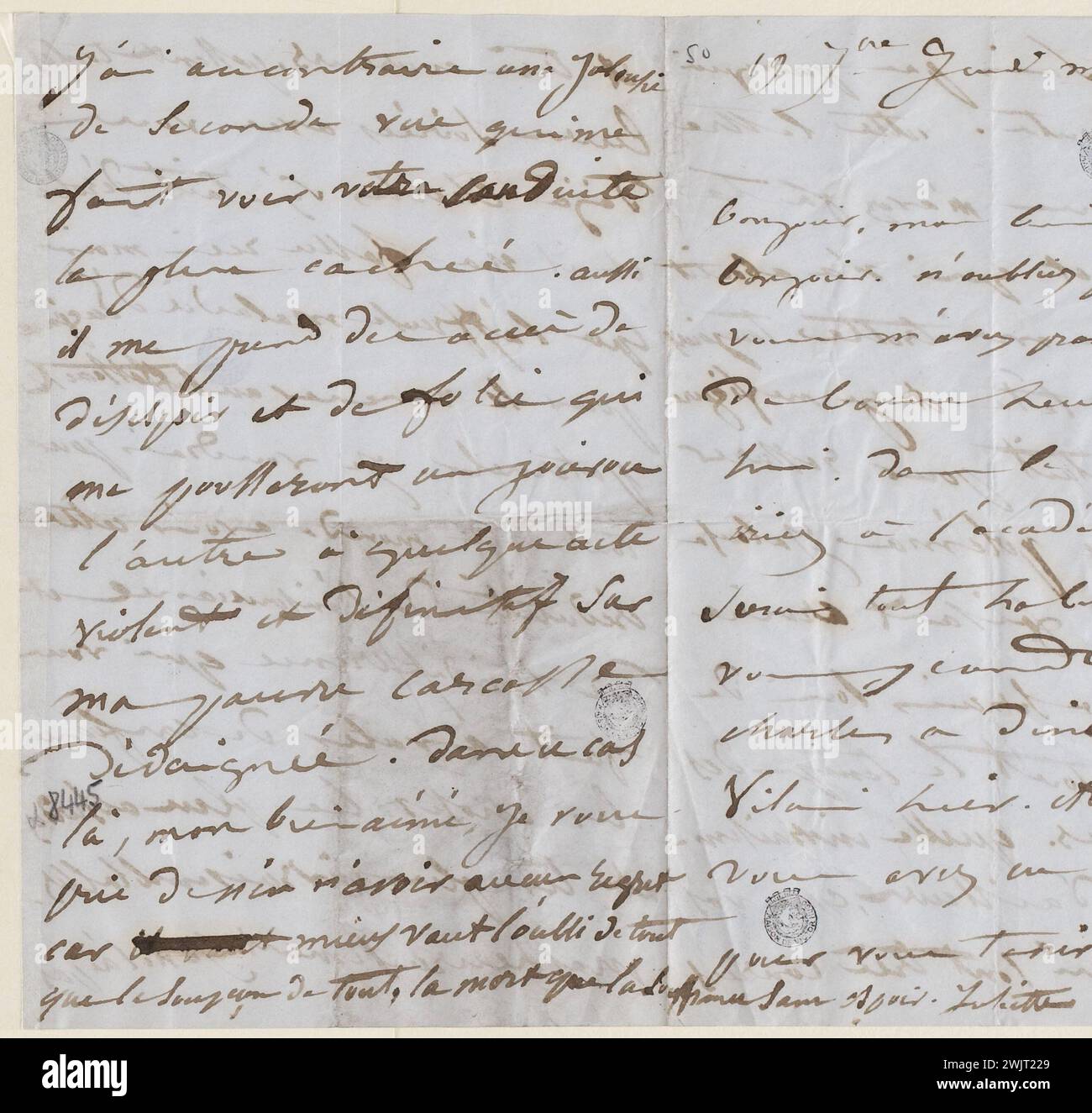 Juliette Drouet à Victor Hugo ; 19 septembre jeudi matin 7h [1850] ; maison Victor Hugo - Paris Autograph Letter Banque D'Images
