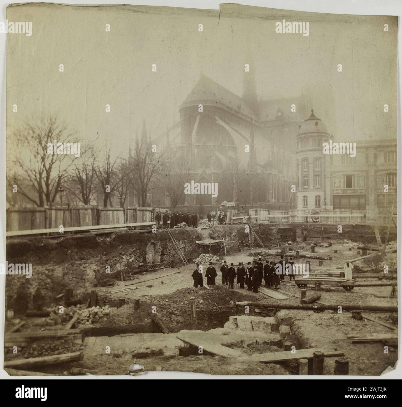 Anonyme. 'Vue du chevet de notre Dame de Paris, 4ème arrondissement, Paris'. Tirage de papier albumine. po. Paris, musée Carnavalet. 144175-13 Banque D'Images