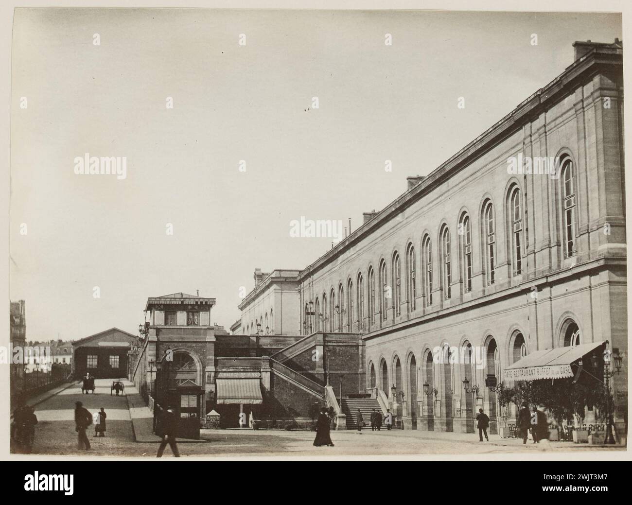 Blancard, Hippolyte (1843 - D.1924), la Gare Montparnasse du Côté des départs, boulevard Montparnasse, 14e et 15e arrondissements, Paris (titre fictif), 1890. Tirage platine. Musée Carnavalet, histoire de Paris. Banque D'Images