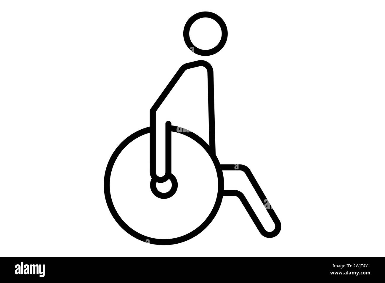 panneau handicap. icône d'une personne utilisant un fauteuil roulant. icône liée au handicap. style d'icône de ligne. illustration de l'élément Illustration de Vecteur