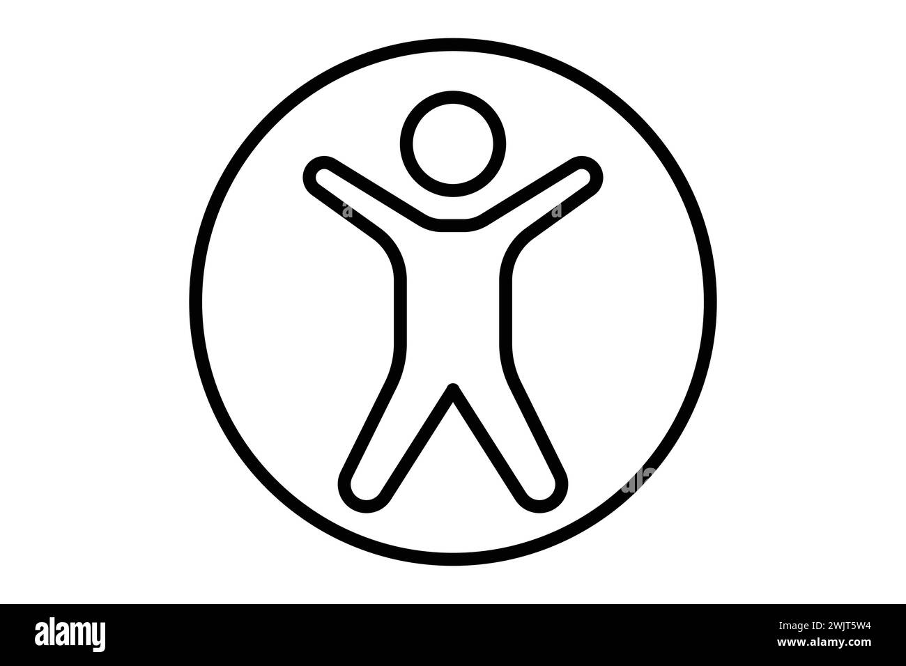 icône accessibilité. icône d'une personne à l'intérieur d'un cercle. icône liée au handicap. style d'icône de ligne. illustration de l'élément Illustration de Vecteur