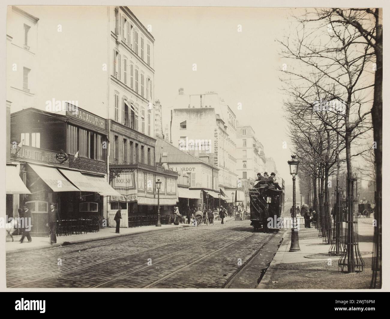Blancard, Hippolyte (1843 - D.1924), le tramway boulevard de Ménilmontant, 11ème - 20ème arrondissements, Paris (titre factice), 1890. Tirage platine. Musée Carnavalet, histoire de Paris. Banque D'Images