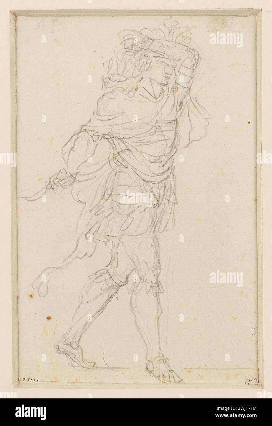 Ménageotot, François Guillaume (n.1744-07-09-D.1816-10-04), personnage habillé dans l'ancien. (Titre factice). Musée Carnavalet, histoire de Paris. Banque D'Images