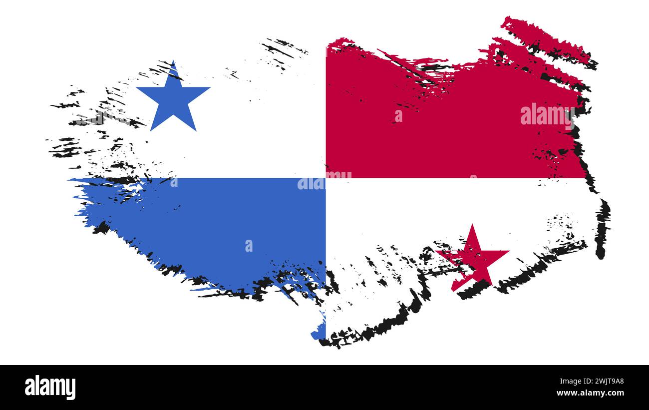 Illustration d'art symbole de signe de drapeau de la nation de conception pays de Panama Illustration de Vecteur