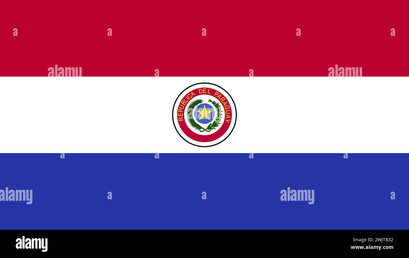 Illustration d'art symbole de signe de drapeau de la nation de conception pays du Paraguay Illustration de Vecteur