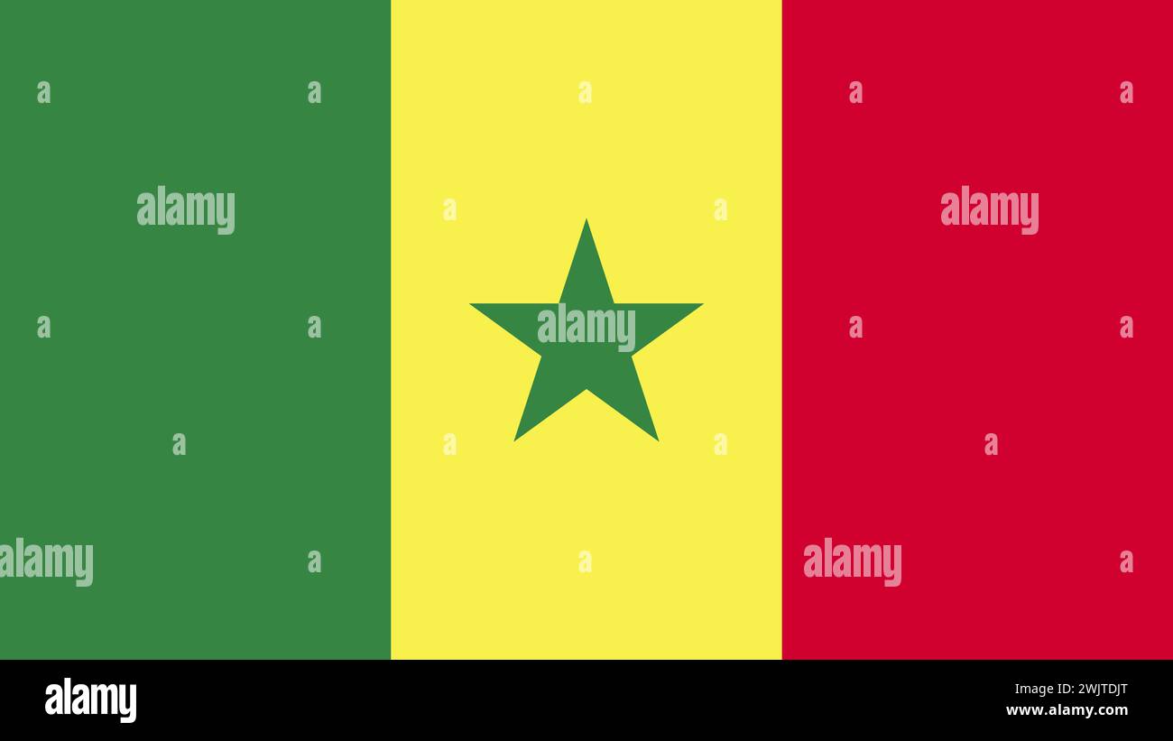 Illustration d'art design nation drapeau signe symbole pays du Sénégal Illustration de Vecteur