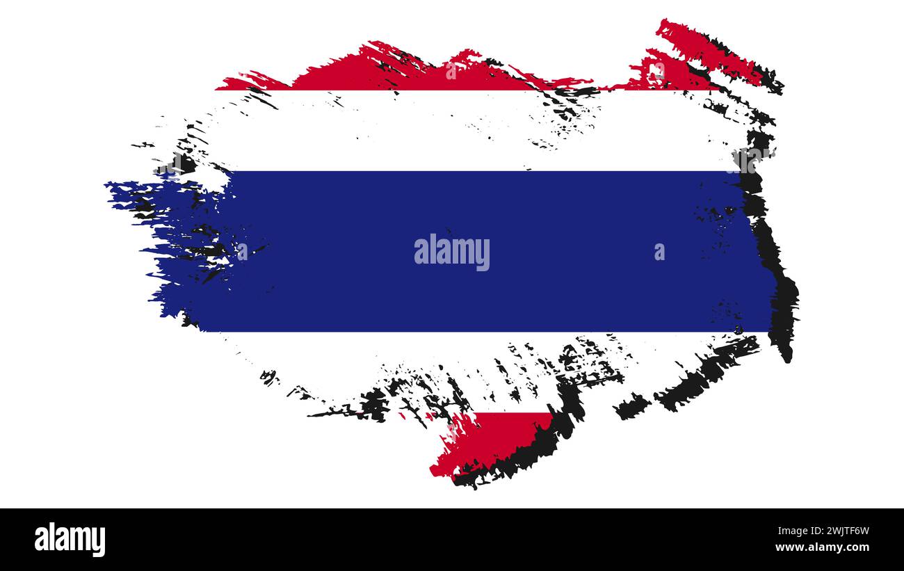 Illustration d'art symbole de signe de drapeau de la nation de conception pays de Thaïlande Illustration de Vecteur