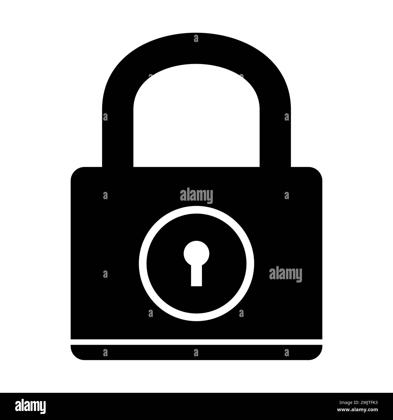 Icône de verrouillage dans un style plat tendance isolé. Symbole de sécurité pour la conception de votre site Web. Illustration vectorielle. Icône isolée noire de déverrouillé sur blanc. Illustration de Vecteur