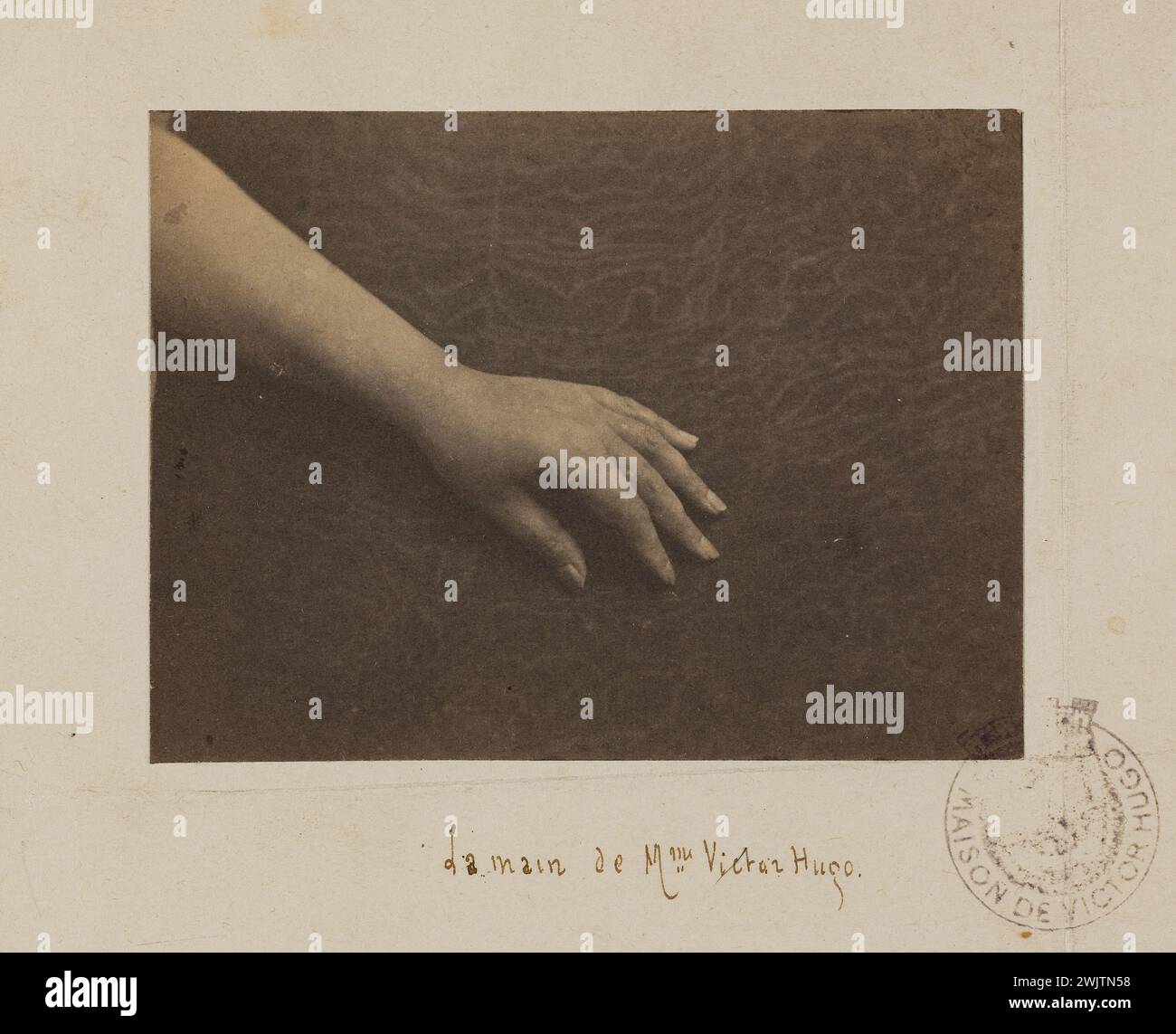 La main de Mme Victor Hugo. 1853-1855. Photographie d'Auguste Vacquerie (1819-1895). Paris, maison de Victor Hugo. 56435-10 femme, femme, main Banque D'Images