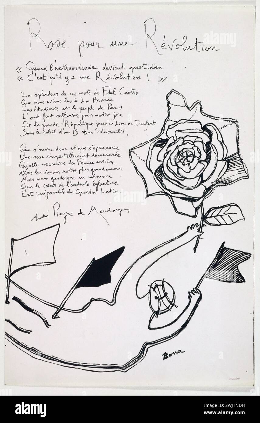 Estampe Originale 1922 - Bois Gravé André Deslignères 'Poème De La Rose' - 1/390