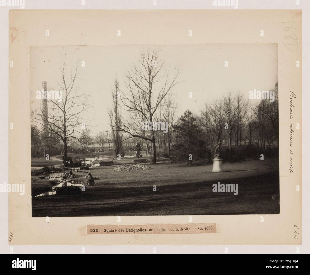 Blancard, Hippolyte (1843 - D.1924), vue de la place des Batignolles, 17ème arrondissement, Paris (titre factice), 1890. Tirage platine. Musée Carnavalet, histoire de Paris. Banque D'Images