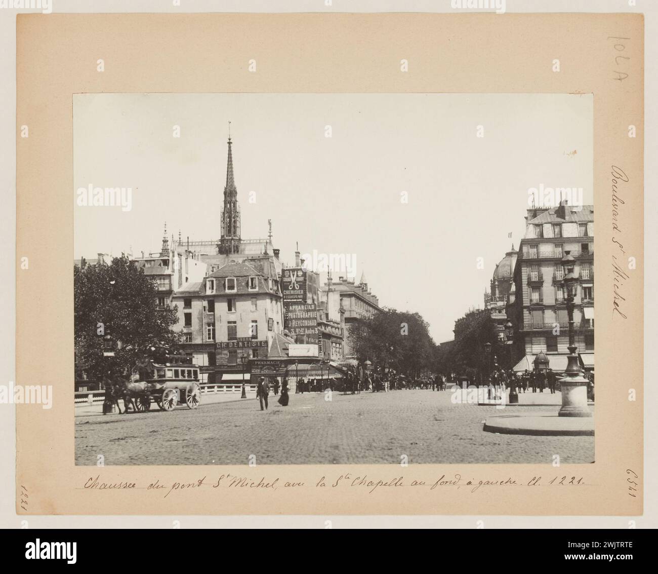 Blancard, Hippolyte (1843 - D.1924), chaussée du Pont Saint-Michel, 4ème arrondissement, Paris (titre factice), 1890. Tirage platine. Musée Carnavalet, histoire de Paris. Banque D'Images