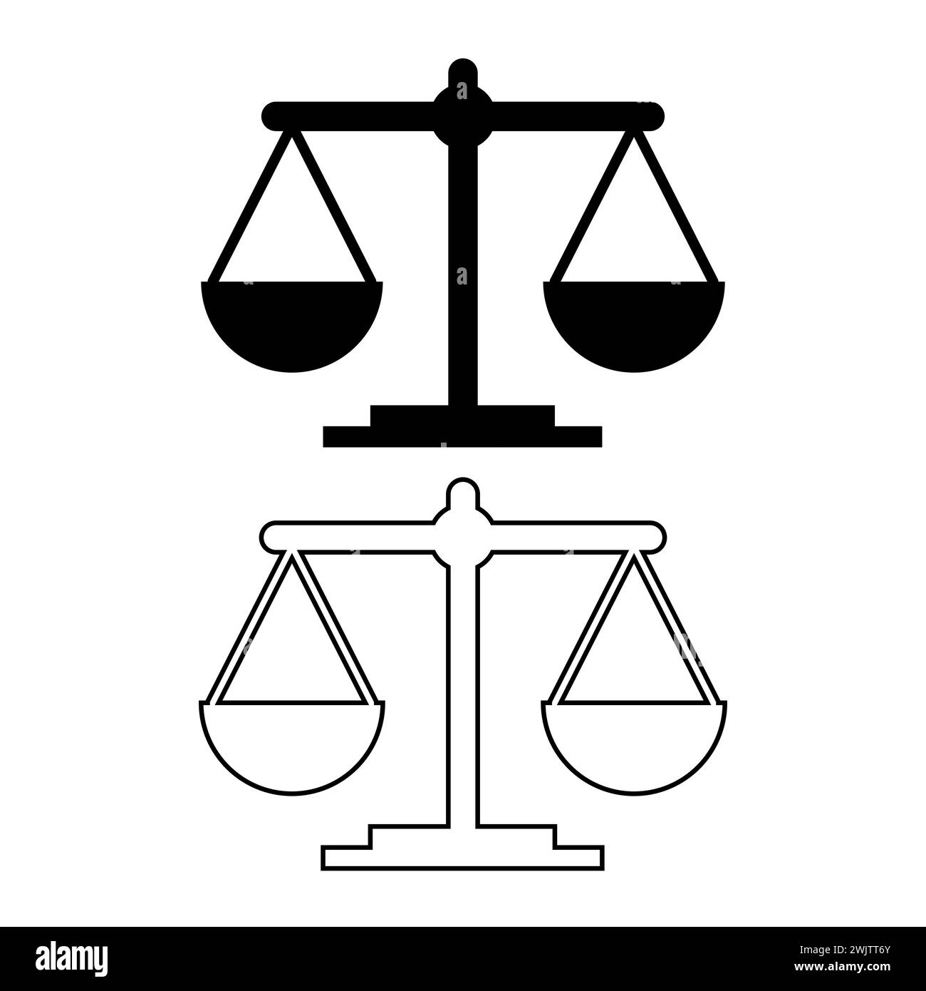 Logo de justice ou icône d'échelle pour le concept de conception. Très approprié à diverses fins commerciales, également pour l'icône, symbole de logo et beaucoup plus. Icône d'échelle vectorielle Illustration de Vecteur