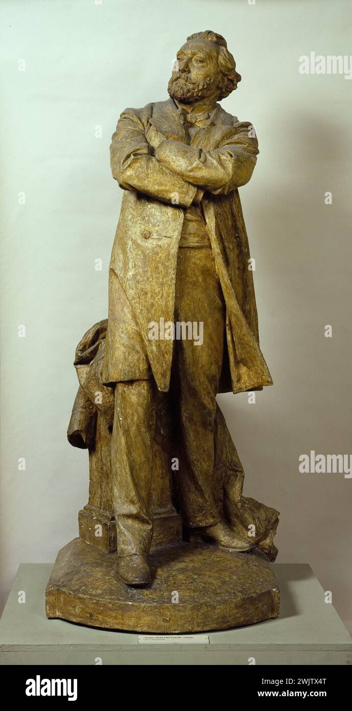 Léon Gambetta (1838-1882), homme politique et avocat français. Bosse ronde, en grès, vers 1870-1880. Musée des Beaux-Arts de la ville de Paris, petit Palais. Avocat, GRES, homme politique français, Round-bosse Banque D'Images