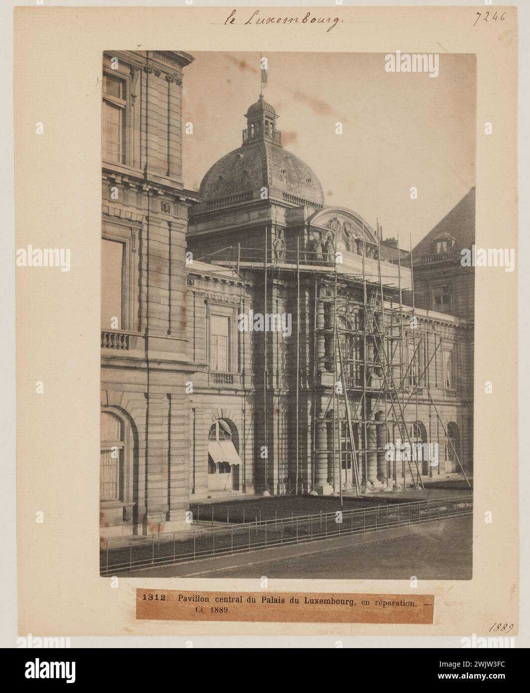 Blancard, Hippolyte (1843 - D.1924), palais central Palace Palace, jardin du Luxembourg, 6ème arrondissement, Paris (titre factice), 1890. Tirage platine. Musée Carnavalet, histoire de Paris. Banque D'Images