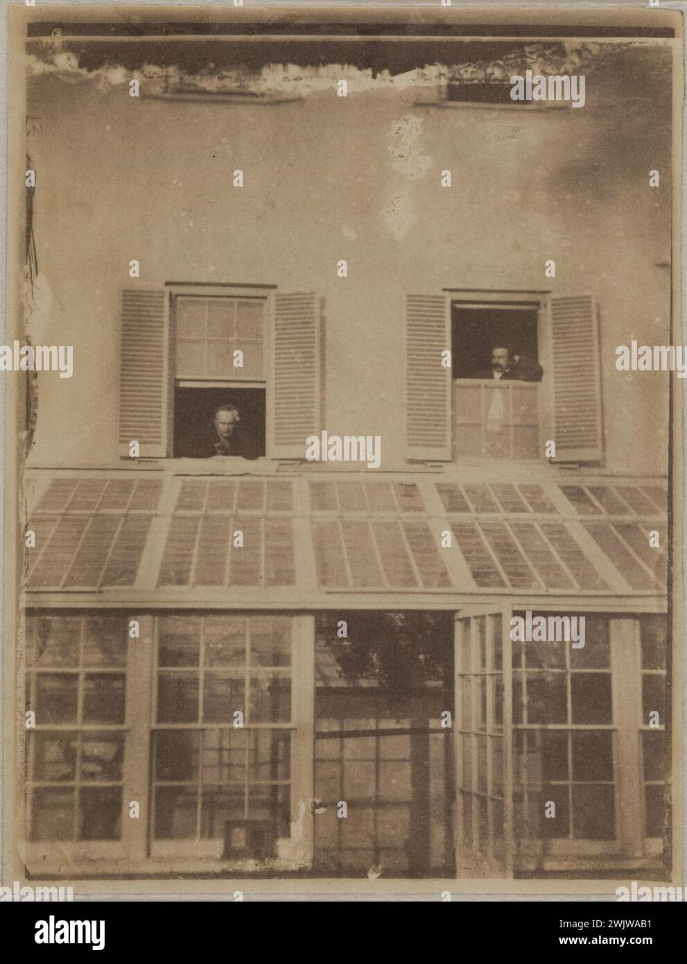 Les deux fenêtres de terrasse marine. 1853-1855. Photographie d'Auguste Vacquerie (1819-1895). Paris, maison de Victor Hugo. 56435-5 Fenetre, Marine Terrace Banque D'Images