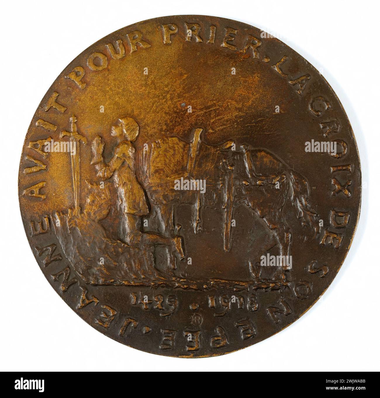 Médaille En Bronze Française Vintage XXème Siècle - 2kg - Rare Avec Signature