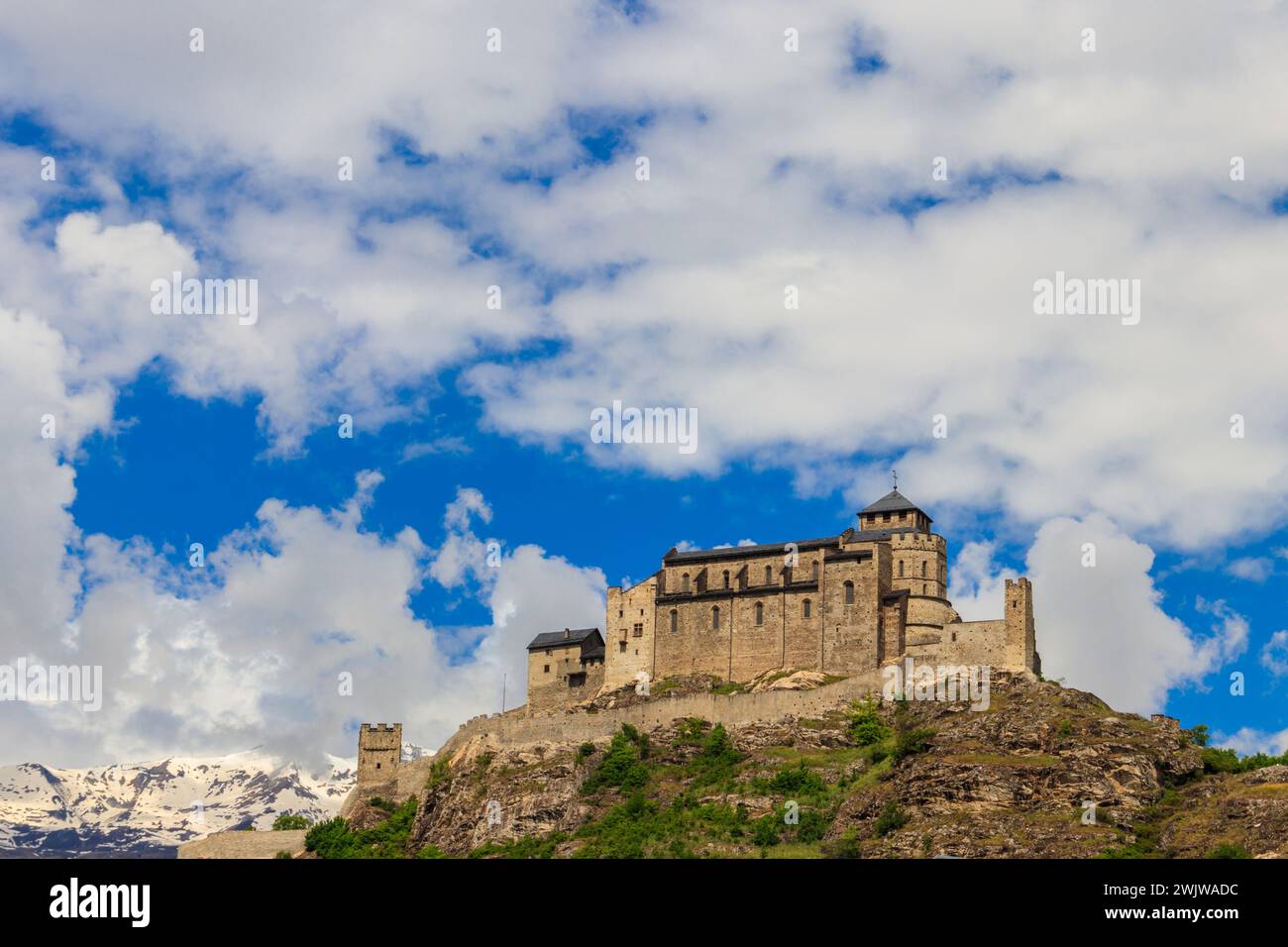Vue de la basilique Valere à Sion, Suisse Banque D'Images