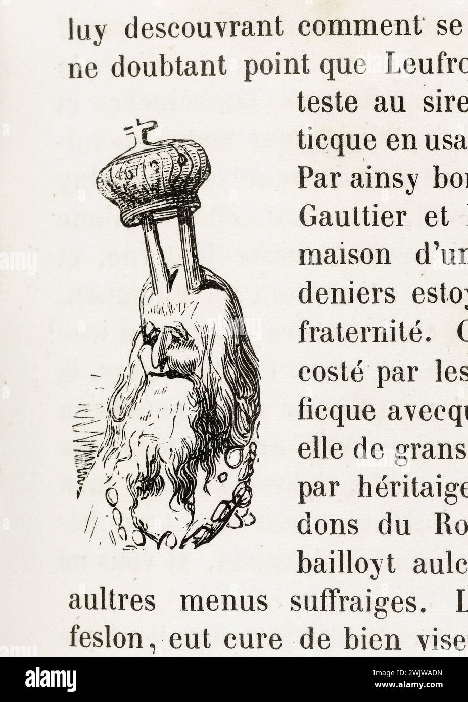 Gustave Doré (1832-1883), designer et César Button (1824-1885), graveur. 'Attaque Cocquaige.' Illustration pour Honoré de Balzac, 'les contes Dranitiques', Paris : Société générale de librairie, 1855'. Paris, Maison de Balzac. 101791-2 gravure sur bois, illustration d'une œuvre littéraire, 19e 19e 19e 19e 19e xixe siècle, gravure Banque D'Images