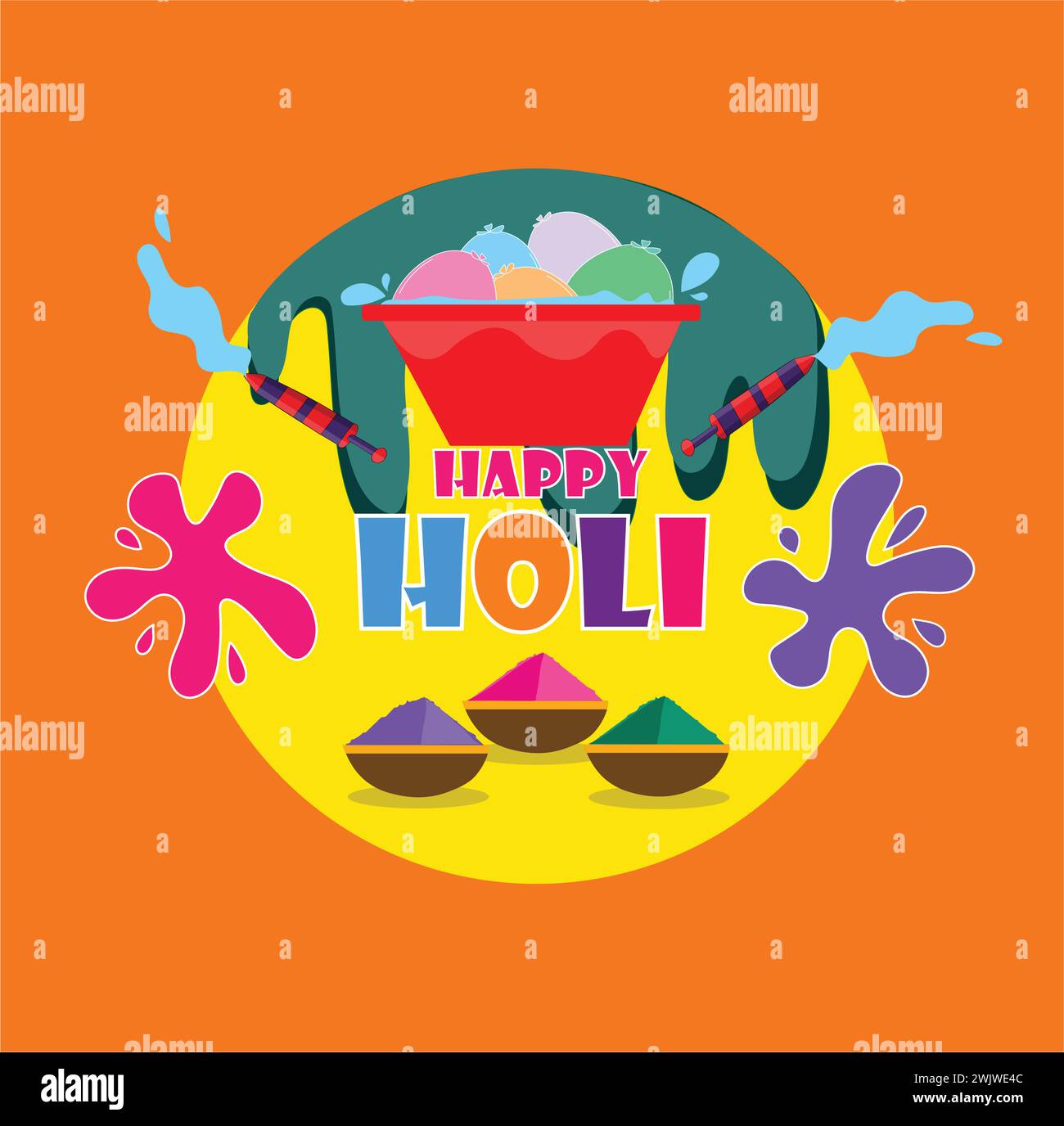 Affiche du festival Hindu Holi Illustration de Vecteur