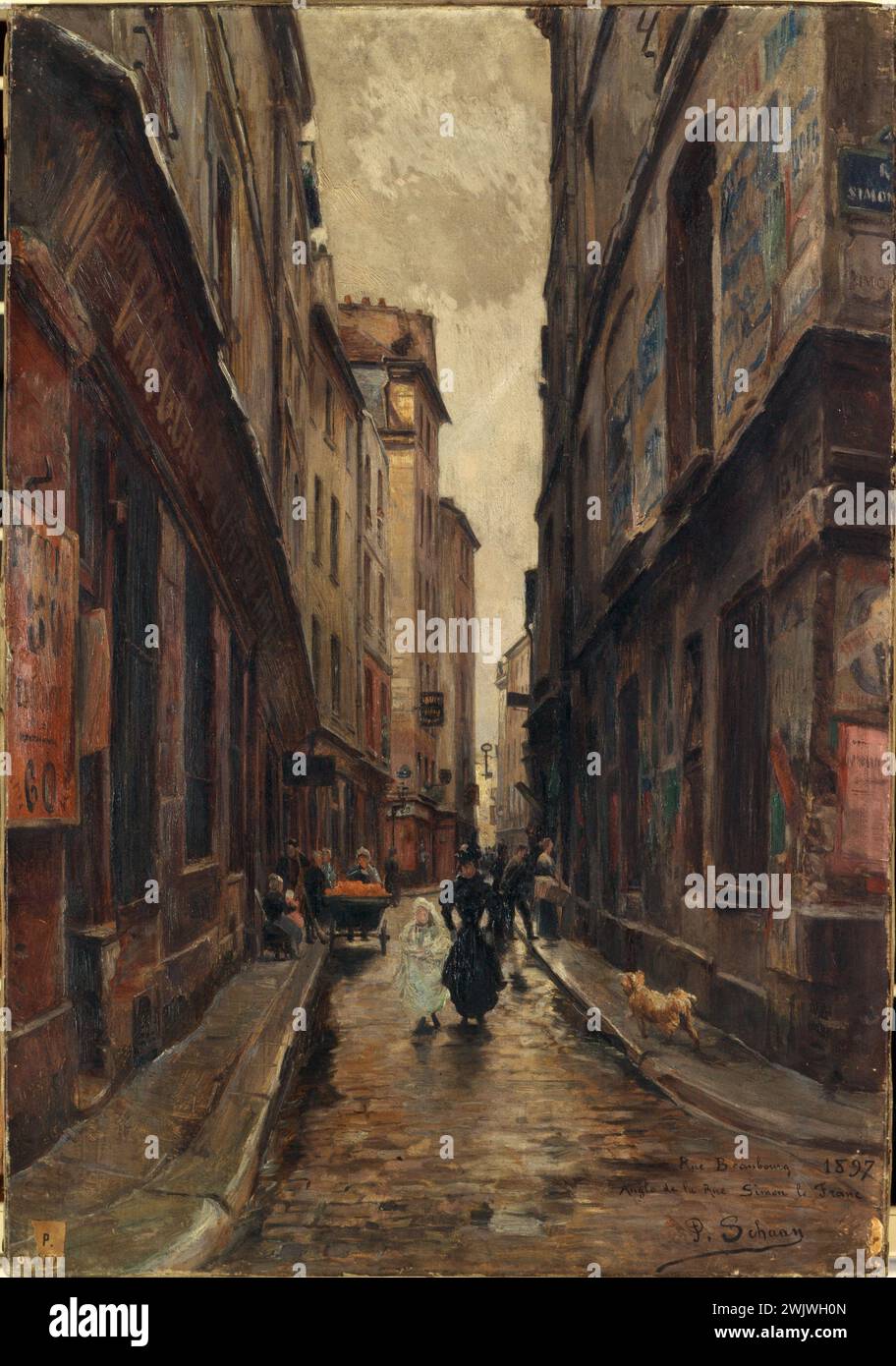 Paul Albert Schaan (1857-1924) Rue Beaubourg à l'angle de la rue Simon-le-Franc. Huile sur toile. 1897. Paris, musée Carnavalet. 76097-3 Banque D'Images