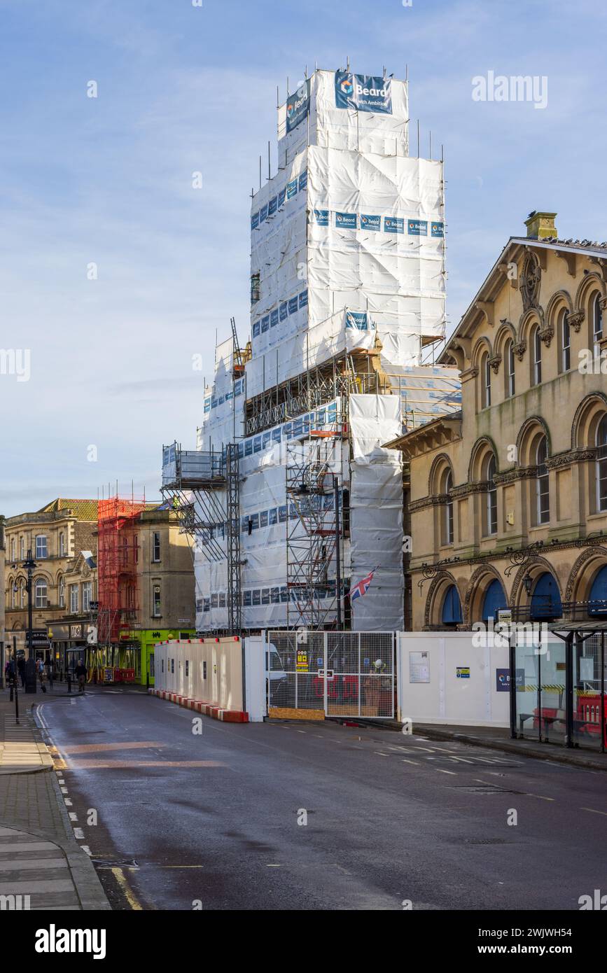 Rénovation de l'hôtel de ville historique classé Grade II par l'hôtel de ville classé Grade II par Beard construction, Trowbridge, Wiltshire Angleterre, Royaume-Uni Banque D'Images