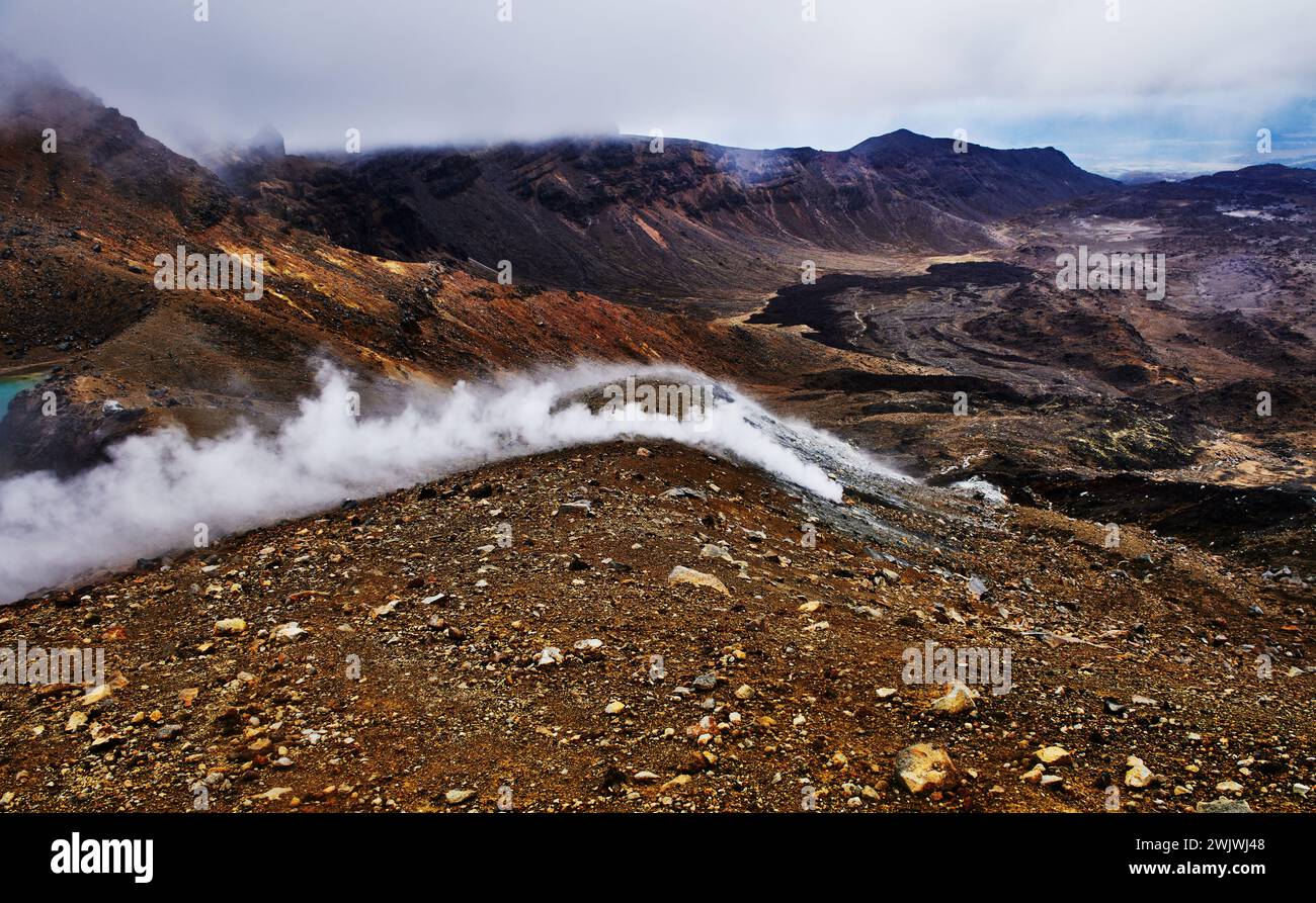 Tongariro Alpine Crossing Trail, Tongariro National Park, North Island, Nouvelle-Zélande Banque D'Images