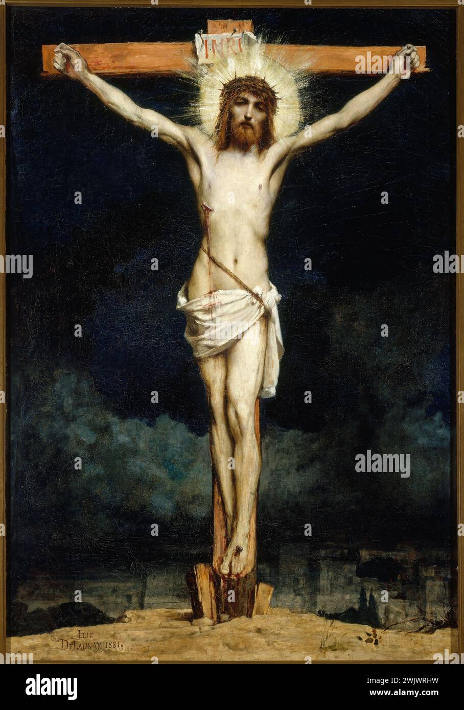 Jules-Elie Delaunay (1828-1891) 'Christ en Croix, 1881'. Musée des Beaux-Arts de la ville de Paris, petit Palais. 39233-1 Catholique, Catholique, Christian Christian, Croix, Crucify, Christ, Nouveau Testament, scène biblique, Crucifixion Banque D'Images