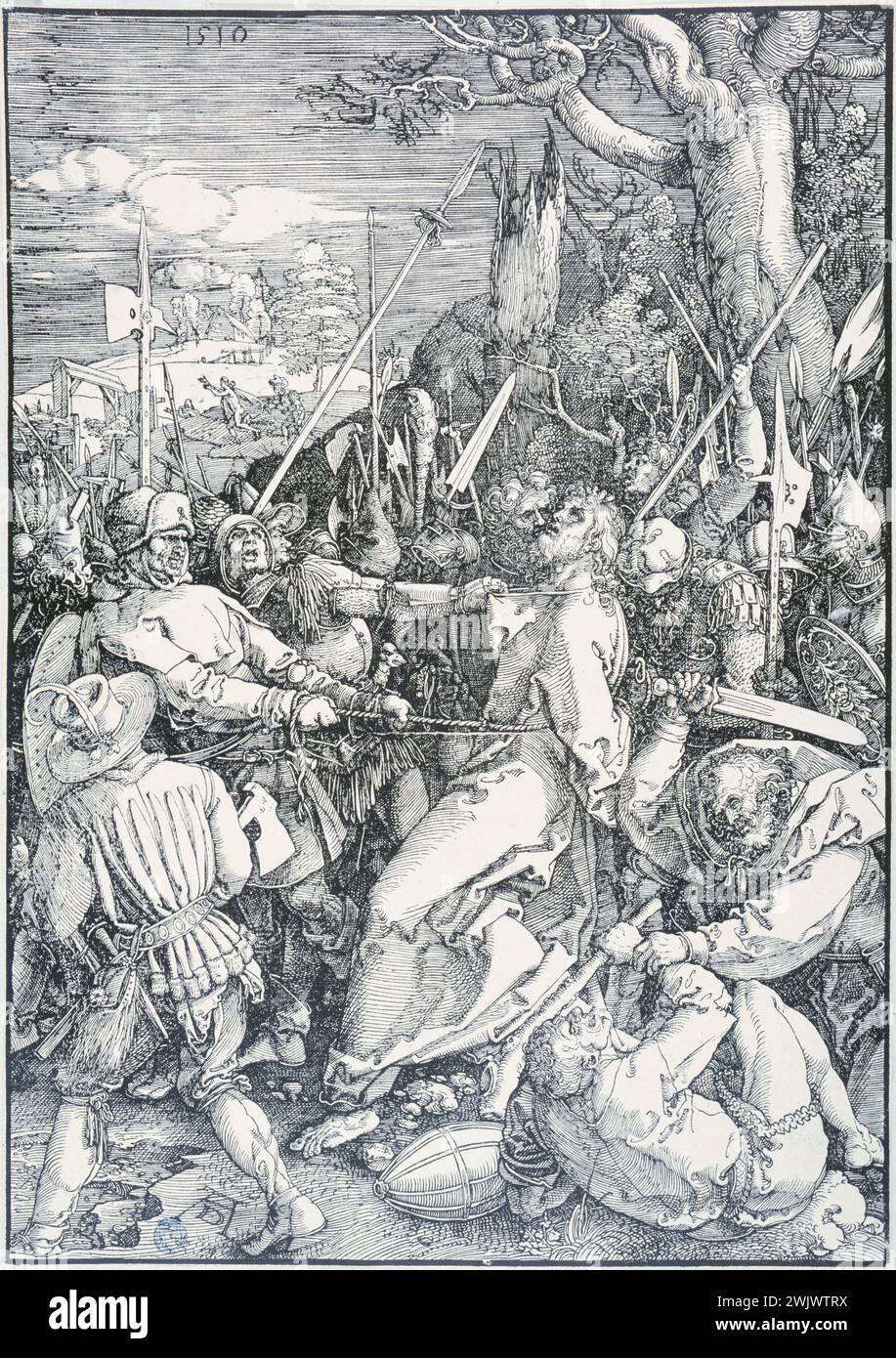 Albrecht Dürer (1471-1528) 'La grande passion : l'arrestation de Jésus (B 7/II)'. Musée des Beaux-Arts de la ville de Paris, petit Palais. 33396-8 arrestation, catholique, chrétienne chrétienne, Christ, fils Dieu, grève, grève, garde, grande passion, Nouveau Testament, scène biblique, violence Banque D'Images