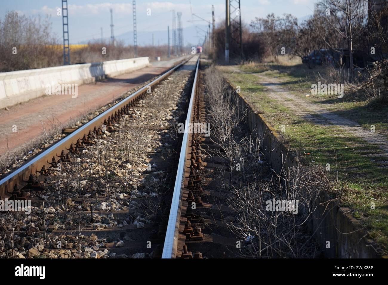Photo d'un train qui approche Banque D'Images