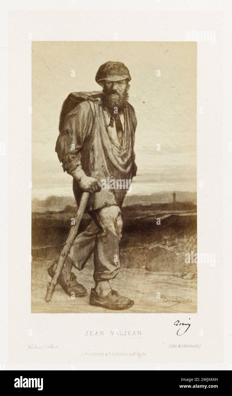 Gustave Brion (1824-1877) Jean Valjean. Tirage de papier albumine. 1862-1862. Paris, maison de Victor Hugo. 100742-22 interdit, républicain, république française, résistance, 19e XIXe 19e 19e siècle Banque D'Images