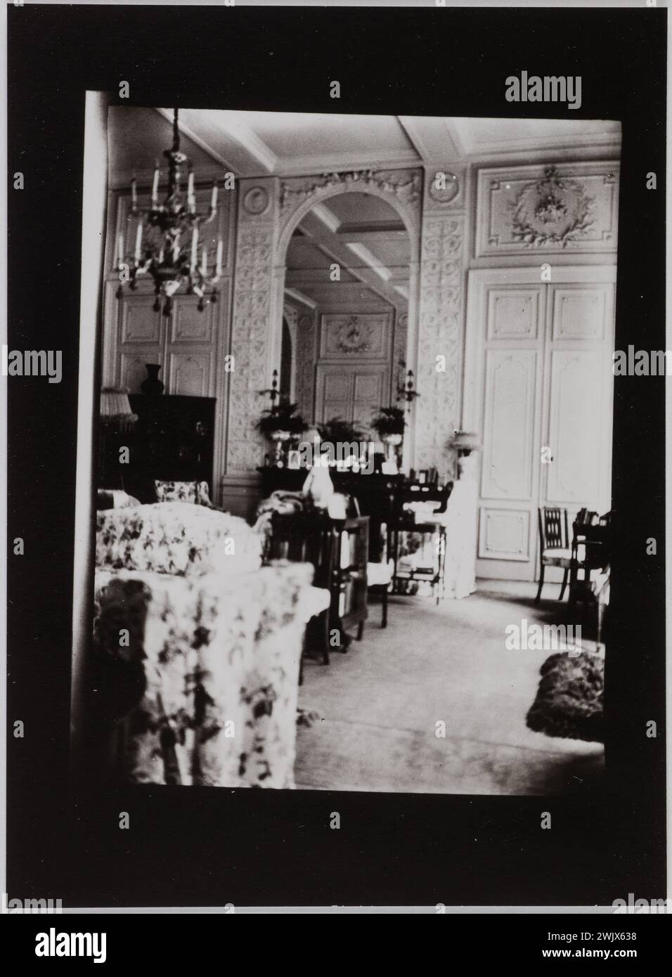 Hôtel d'Abrantes : intérieur du salon '. Photographie anonyme. Négatif sur support souple, film gélatino-argentique sur diacétate. 1962. Paris, musée Carnavalet. 100509-22 Hôtel d'Brantes Banque D'Images