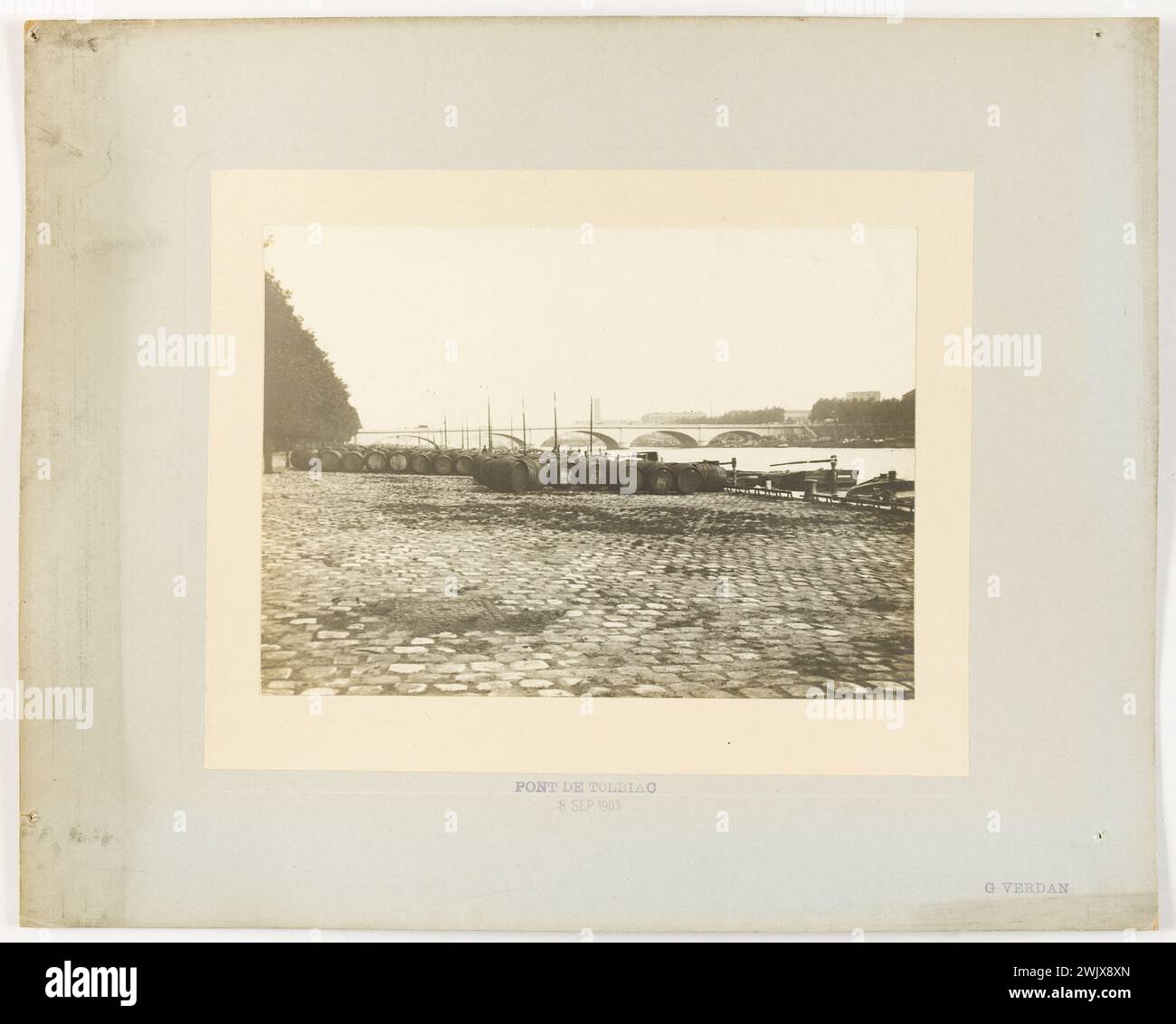 Pont Tolbiac. 'Ile Cygnes, 12ème arrondissement, Paris'. Photographie de G. Verdan. Tirage au bromure de gélatino-argent. 8 septembre 1903. Paris, musée Carnavalet. 123090-23 Banque D'Images