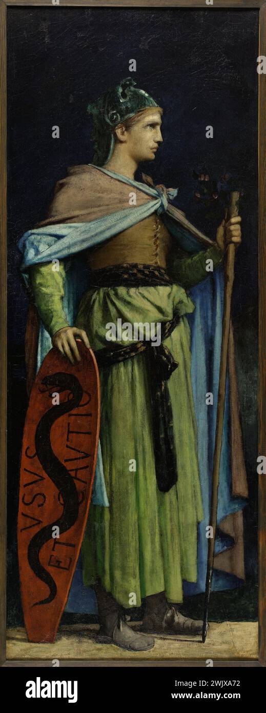 Jules-Elie Delaunay (1828-1891) Droit coutumier. Huile sur toile, 1881. Musée des Beaux-Arts de la ville de Paris, petit Palais. Allégorie féminine, droit coutumier, croquis, femme, portrait, 19ème XIXème 19ème 19ème 19ème siècle Banque D'Images