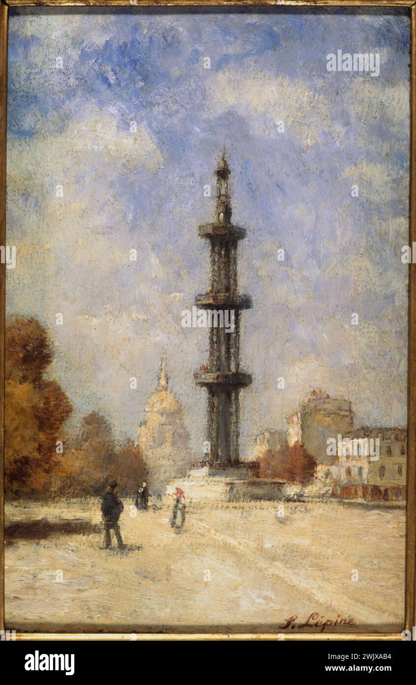Stanislas Lépine (1835-1892) Le puits artésien de Grenelle, (place de Breteuil). Paris (7e arr.). Huile sur bois. 1880. Paris, musée Carnavalet. 76086-25 atelier Corot, bois sur bois, invalides, paysage urbain, peinture impressionniste, place de breteuil, précurseur impressionniste, artésien Grenelle puits, 7ème 7ème 7ème arrondissement, 19ème siècle Banque D'Images