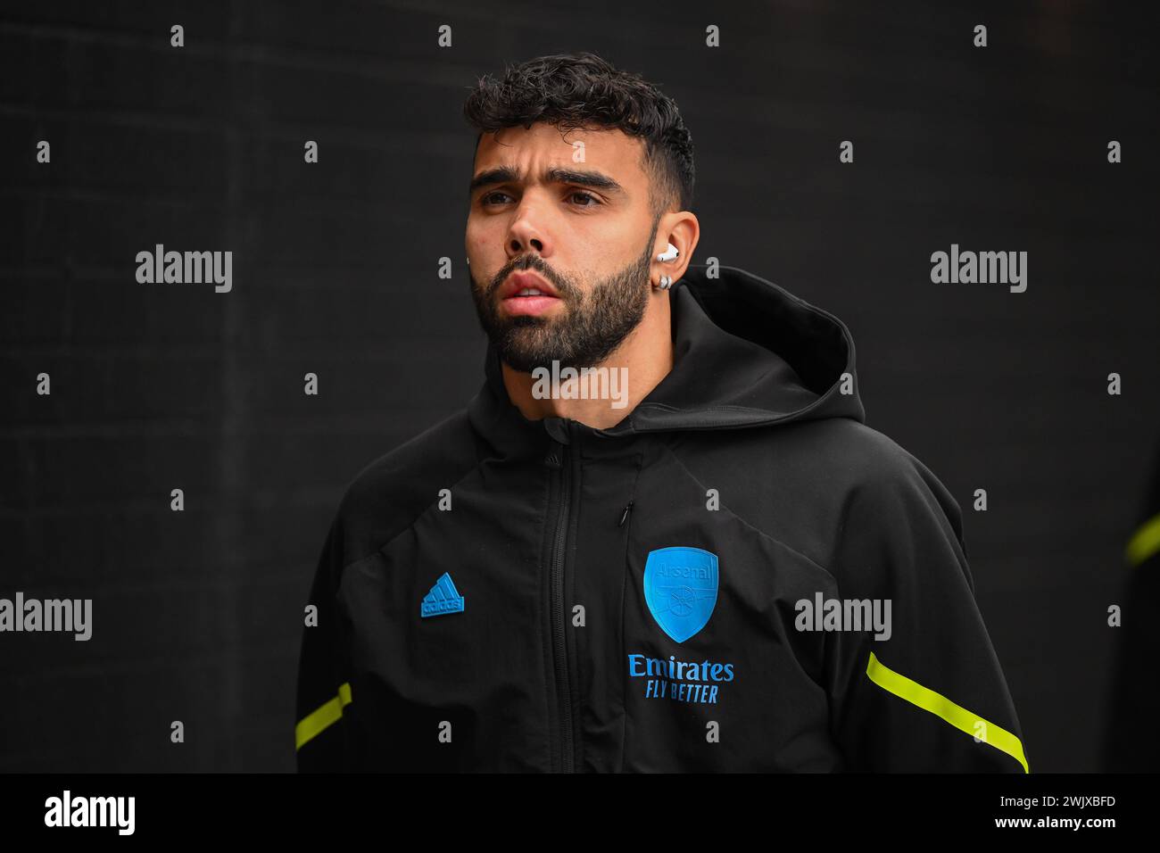 David Raya d'Arsenal arrive avant le match de premier League Burnley vs Arsenal à Turf Moor, Burnley, Royaume-Uni. 17 février 2024. (Photo de Craig Thomas/News images) in, le 17/02/2024. (Photo de Craig Thomas/News images/SIPA USA) crédit : SIPA USA/Alamy Live News Banque D'Images