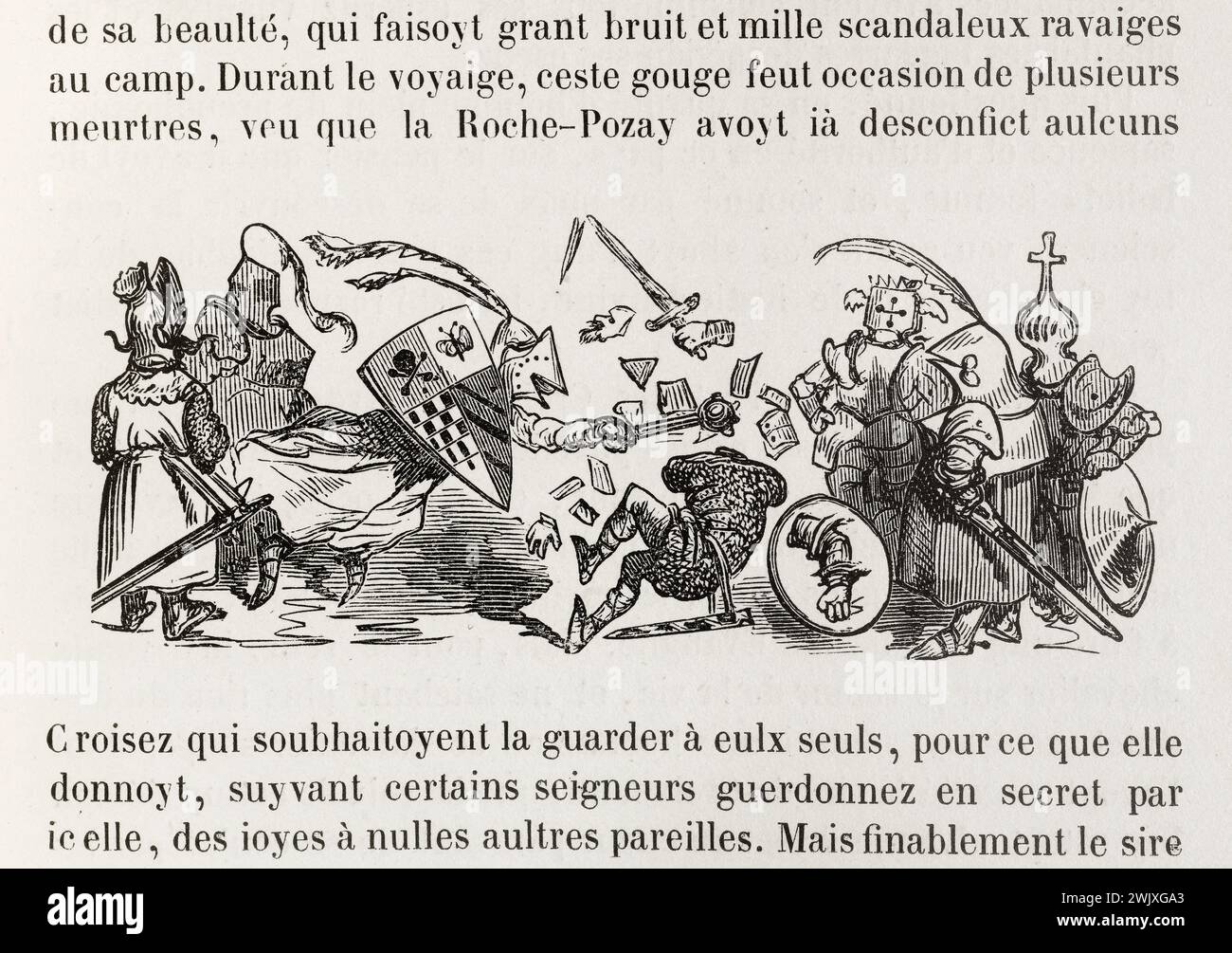 Gustave Doré (1832-1883), designer et Adrien Lavieille (1818-1862), graveur. 'Description.' Illustration pour Honoré de Balzac, 'les contes drolatiques', Paris : Société générale de librairie, 1855'. Gravure sur bois. Paris, Maison de Balzac. 101787-21 gravure sur bois, illustration d'une œuvre littéraire, 19e 19e 19e 19e 19e xixe siècle, gravure Banque D'Images