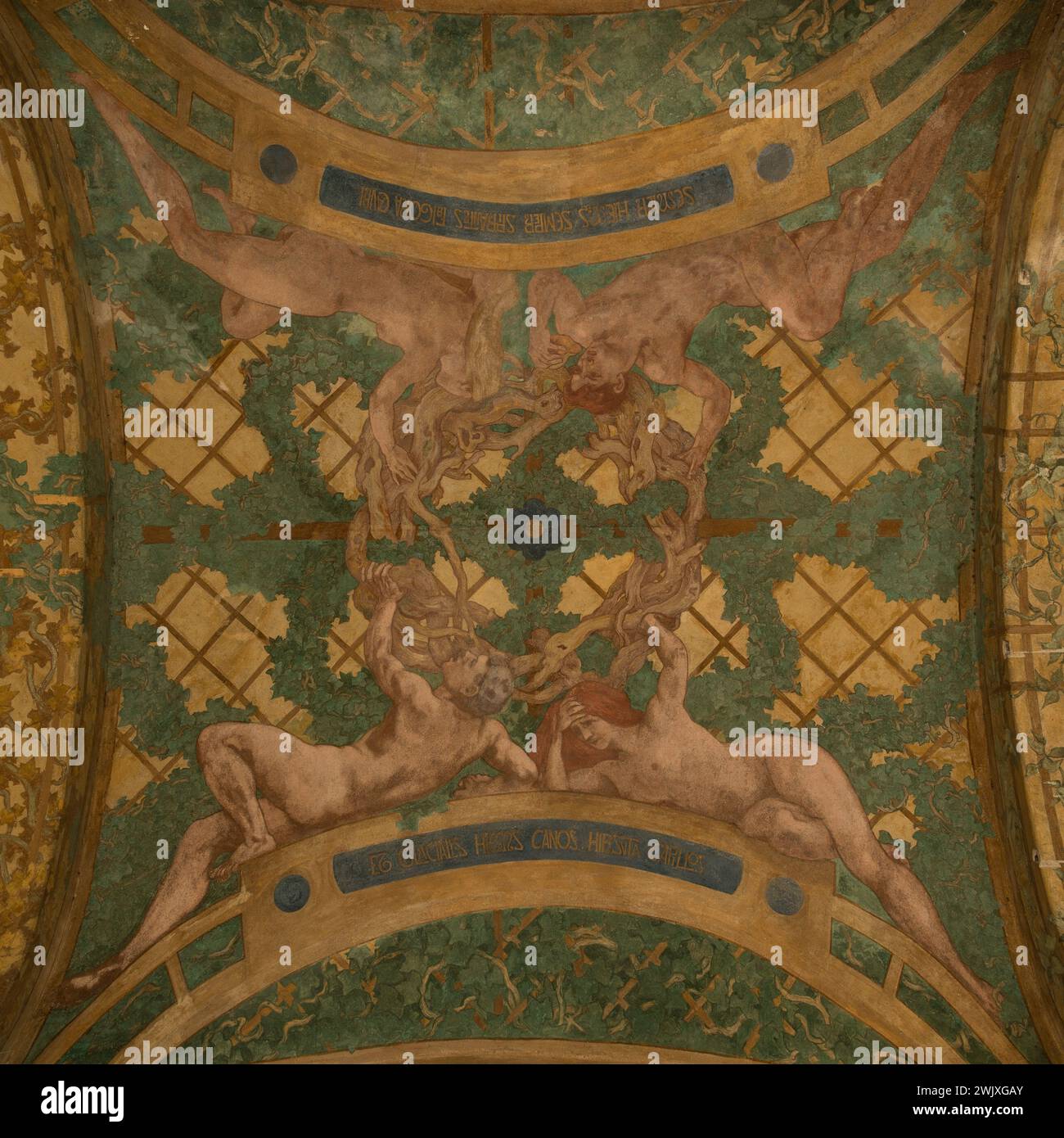 Paul-Albert Baudouin (1844-1931) 'Les saisons : hiver - voûte péristyle, jardin intérieur, petit palais'. Fresque. 1909-1910. Musée des Beaux-Arts de la ville de Paris, petit Palais. 99858-23 année 1900, beau temps, décor peint, fresque, 20ème XXème XX 20ème XXème siècle Banque D'Images