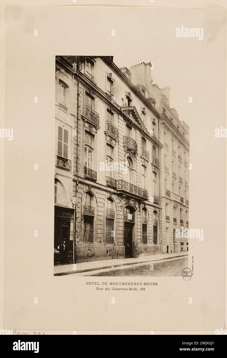 Anonyme, Hotel de Montmorency-Bours / rue du cherche-midi, 89 (titre enregistré (lettre)). Procédé photomécanique. Musée Carnavalet, histoire de Paris. Banque D'Images